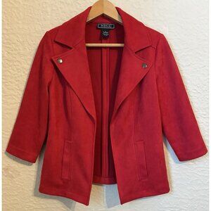 NYCC New York Red Faux Suede Rockabilly Office Jacket Sz S